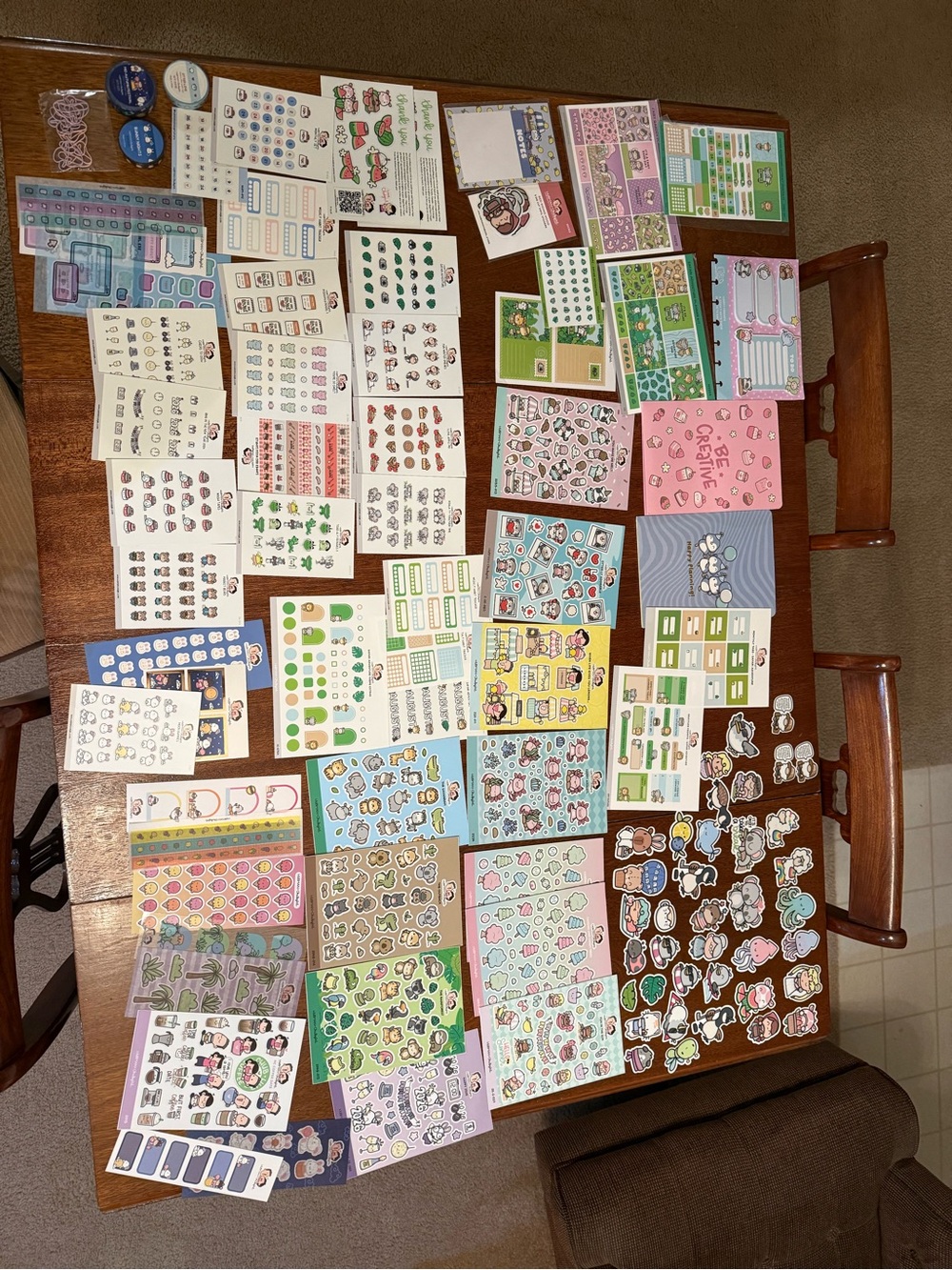 Assorted Cute Planner Sticker Sheets - Mixed Colors